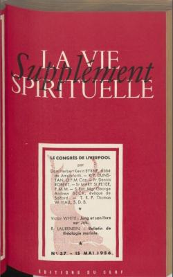 La vie spirituelle. Supplment. N37 -15 mai 1956 par Revue La vie spirituelle