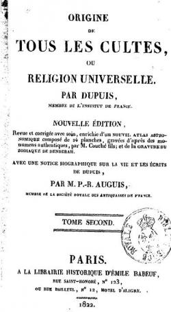 Origine de tous les cultes ou Religion universelle, tome second par  ditions Dupuis