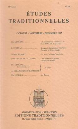 Etudes Traditionnelles. Octobre-Novembre-Decembre 1987 par Revue Etudes traditionnelles