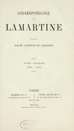 Correspondance, tome 1 par Alphonse de Lamartine