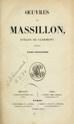 Oeuvres de Massillon. Evque de Clermont, tome troisime par Jean-Baptiste Massillon