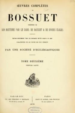 Oeuvres compltes de Bossuet, tome 2 par Jacques-Bnigne Bossuet