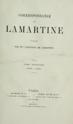 Correspondance, tome 3 : 1820-1826 par Alphonse de Lamartine