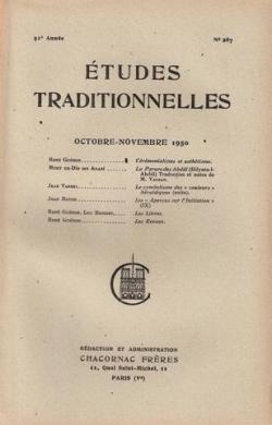 Etudes Traditionnelles. Octobre-Novembre 1950 par Revue Etudes traditionnelles