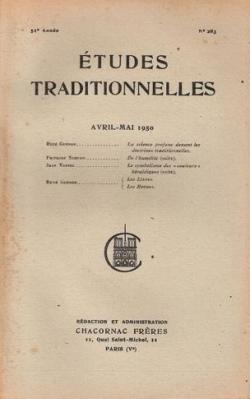 Etudes Traditionnelles. Avril-Mai 1950 par Revue Etudes traditionnelles