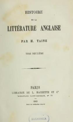 Histoire de la littrature anglaise, tome 2 par Hippolyte Adolphe Taine
