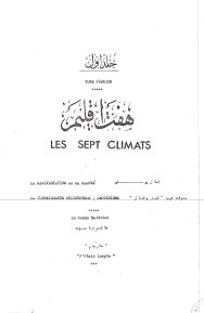Les Sept Climats (La manifestation de Sa Beaut).Le monde matriel par Nosrat ad-Din Gaffari