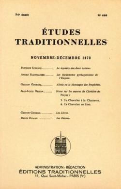 Etudes Traditionnelles. Novembre-Decembre 1973 par Revue Etudes traditionnelles