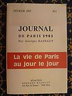 Journal de Paris 1983 par Georges Hainault