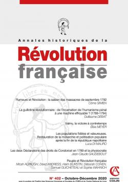 Annales historiques de la Rvolution franaise, n402 par Revue Annales historiques de la Rvolution franaise