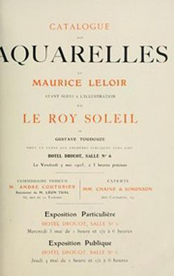 Catalogues des aquarelles de Maurice Leloir par Htel Drouot
