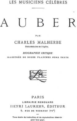 Auber, Les Musiciens Clbres par Charles Malherbe