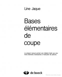 Bases lmentaires de coupe par Line Jaque