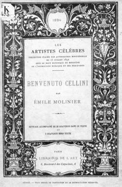Les Artistes Clbres : Benvenuto Cellini par mile Molinier