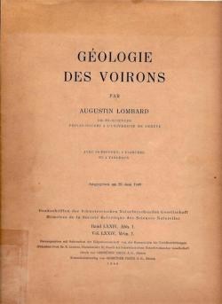 Gologie des Voirons.  in Denkschriften der Schweizerischen Naturforschenden Gesellschaft. No. 74. part. 1. par Augustin Lombard