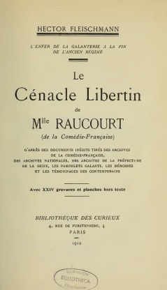 Le Cnacle libertin de Mlle Raucourt par Hector Fleischmann