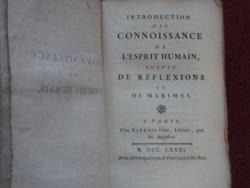 Introduction  la connoissance de l'esprit humain - Rflexions et Maximes par Luc de Clapiers marquis de Vauvenargues