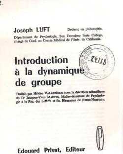 Introduction  la dynamique des groupes par Joseph Luft