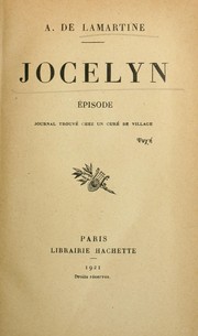 Jocelyn par Alphonse de Lamartine