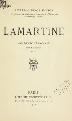 Lamartine par Pierre-Maurice Masson
