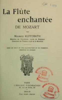La flte enchante de Mozart par Maurice Kufferath