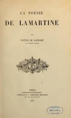 La Posie de Lamartine, par Victor de Laprade par Victor de Laprade
