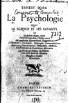 La psychologie devant la Science et les Savants par Ernest Bosc