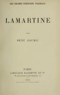 Lamartine par Ren Doumic