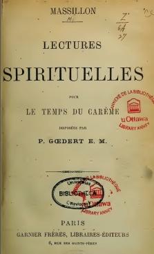 Lectures spirituelles pour le temps du carme (Bibliothque de lectures spirituelles) par Jean-Baptiste Massillon