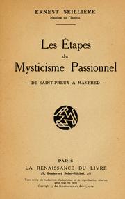 Les tapes du mysticisme passionnel de saint preux  manfred in-8 br. par Ernest Seillire