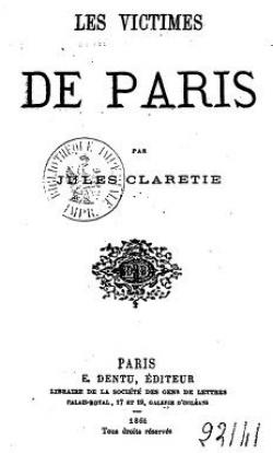 Les victimes de Paris par Jules Claretie