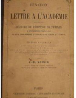 Lettre  l'acadmie par Franois de Salignac de La Mothe Fnelon