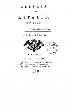 Lettres sur l'Italie en 1785 T. 2 par Charles-Marguerite-Jean-Baptiste Mercier Dupaty