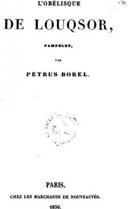 L'oblisque de Louqsor : Pamphlet par Ptrus Borel