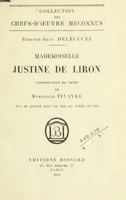 Mademoiselle Justine de Liron par Etienne-Jean Delcluze