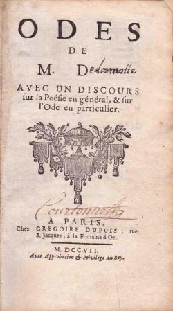 Odes de M. de la Motte par Antoine Houdar de La Motte