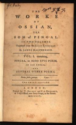 Ossian. Saga des hautes terres par James Macpherson