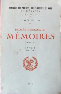 Procs-verbaux et mmoires - Annes 1966-1967 (t. 177) par Acadmie des Sciences belles-lettres et arts