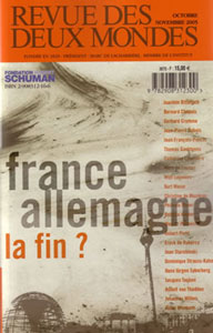 Revue des deux mondes, n10/11 : France-Allemagne la fin ? par Revue des Deux mondes