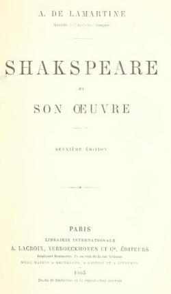 Shakspeare et son oeuvre par Alphonse de Lamartine