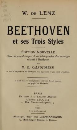 Beethoven et ses Trois Styles par Wilhelm von Lenz