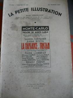la petite illustration n 810 theatre n 406 du 20 fevrier 1937, La naissance de Tristan par Georges Delaquys