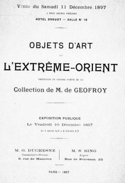 Objets d'art de l'Extrme-Orient, de la collection de M. de Geofroy par Siegfried Bing