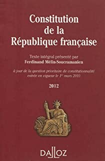 Constitution de la Rpublique franaise par Ferdinand Mlin-Soucramanien