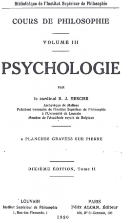Cours de Philosophie vol 3 La psychologie  tome 2 - De la vie intellective ou raisonnable par Dsir-Joseph Mercier