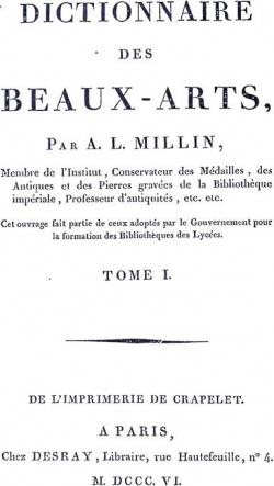 Dictionnaire des beaux-arts, tome 1 par Aubin Louis Millin de Grandmaison