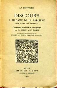 Discours  Madame de La Sablire par Jean de La Fontaine