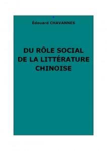 Du rle social de la littrature chinoise par douard Chavannes