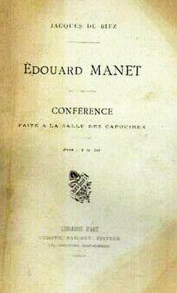 Edouard Manet - Confrence faite  la Salle des Capucines par Jacques De Biez