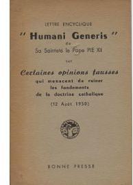 Encyclique 'Humani Generis' par Pape Pie XII